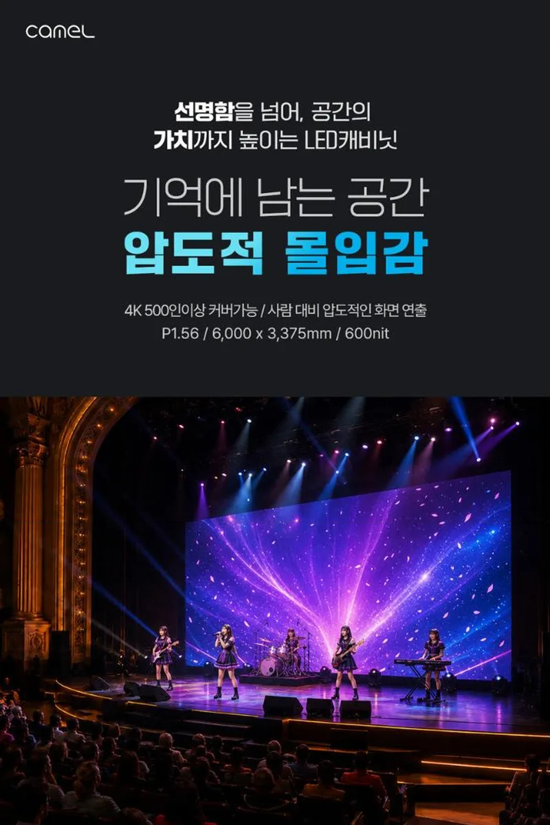 카멜 COB LED 전광판 P1.56 270인치 (프로세서 포함) 상세 이미지